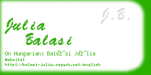 julia balasi business card